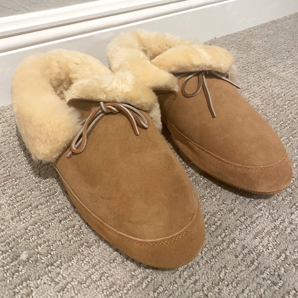 Hammacher Schlemmer Suede Leather Slippers